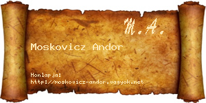 Moskovicz Andor névjegykártya