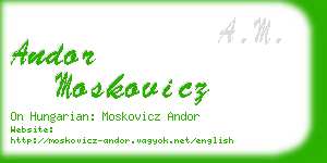 andor moskovicz business card